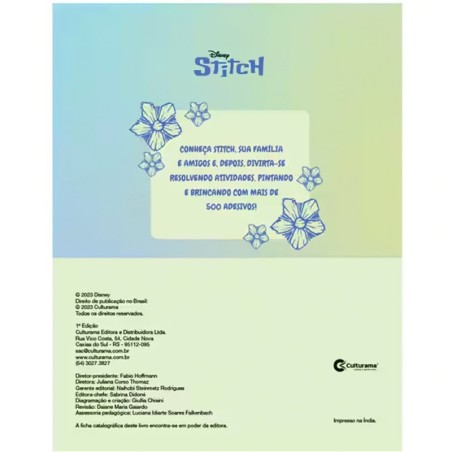 Livro De Colorir Lilo E Stitch 36 Páginas Com 500 Adesivos
