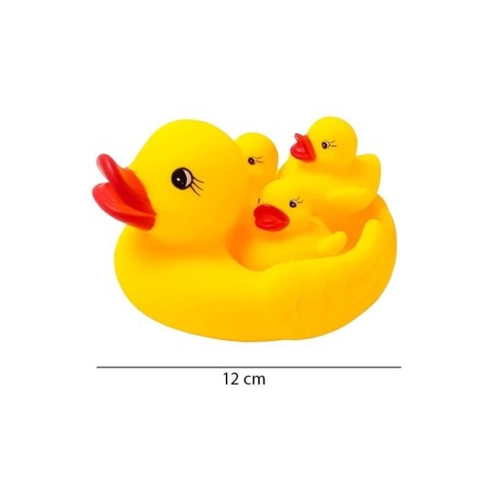 Kit Animal Patinhos Mamãe E Filhotes Em Vinil 4 Peças
