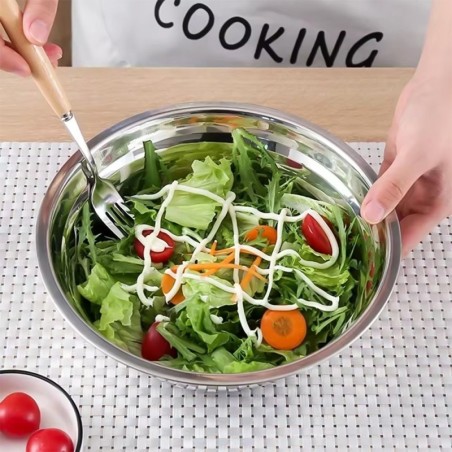 Tigela Cumbuca Redonda Bowl 2,3 Litro 26cm Em Inox