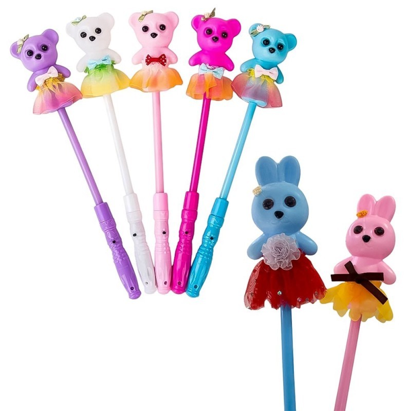 Varinha Magica Cetro Infantil Com Ursinho E Luzes