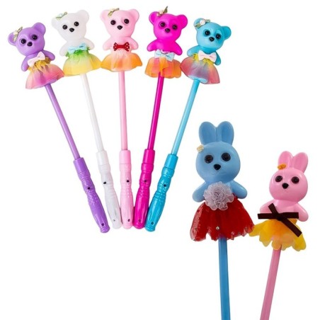 Varinha Magica Cetro Infantil Com Ursinho E Luzes