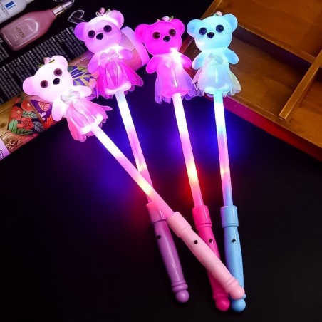 Varinha Magica Cetro Infantil Com Ursinho E Luzes