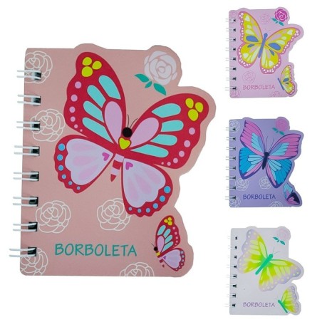 Mini Bloco De Anotações Borboleta 120 Páginas