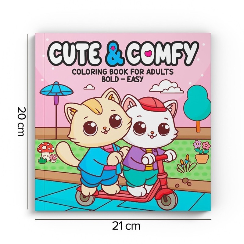 Livro De Colorir Cute E Cute Para Adultos Gatinhos