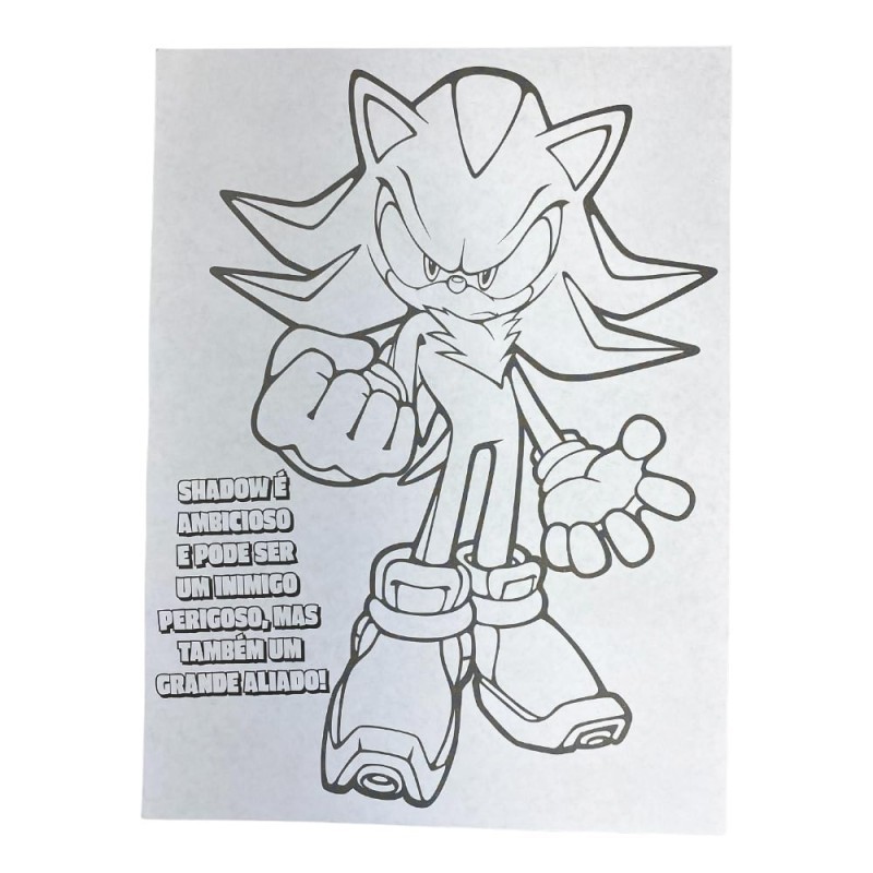 Desenhos De Colorir Sonic The Hedgehog Com Adesivos E Lápis De Cor