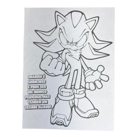 Desenhos De Colorir Sonic The Hedgehog Com Adesivos E Lápis De Cor