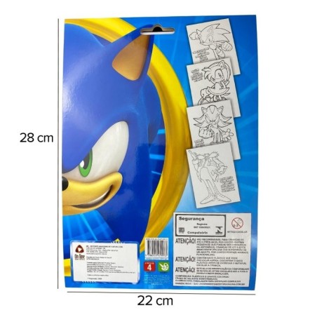 Desenhos De Colorir Sonic The Hedgehog Com Adesivos E Lápis De Cor