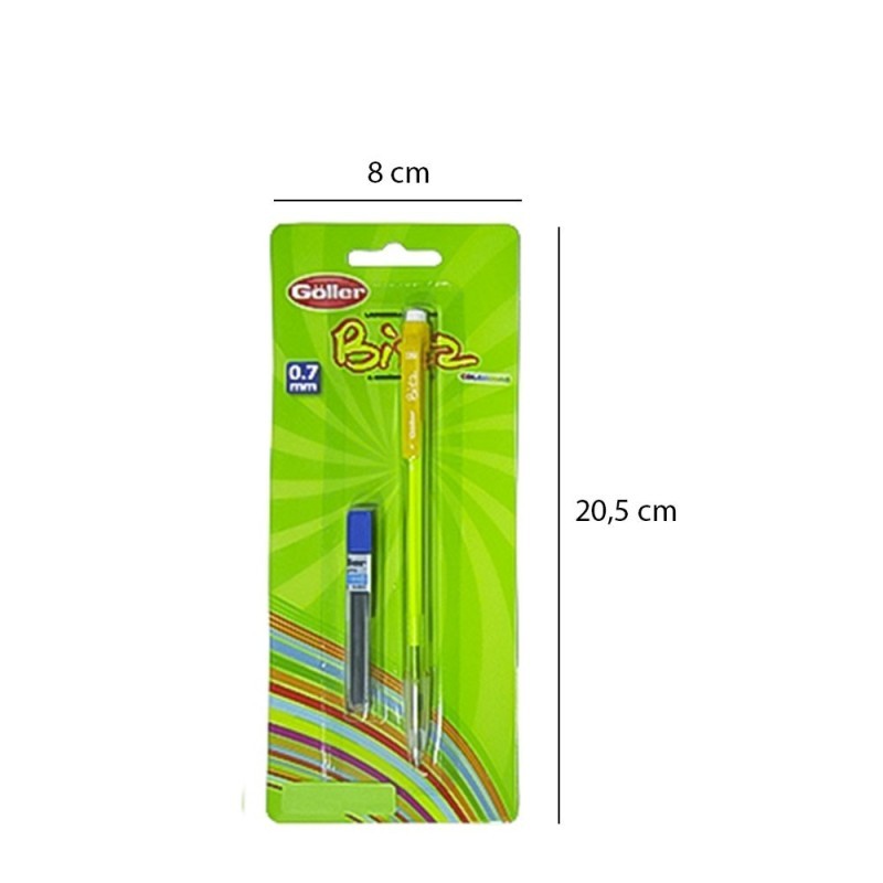 Lapiseira 0.7mm Escolar Bitz Colors Com 1 Tubo De Grafite