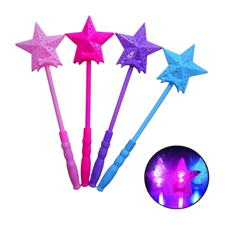 Brinquedo Varinha Mágica Estrela Com Luz 35cm Infantil