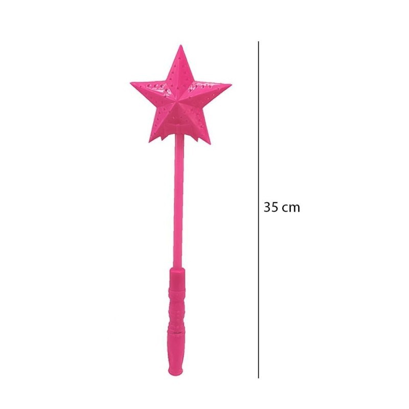 Brinquedo Varinha Mágica Estrela Com Luz 35cm Infantil