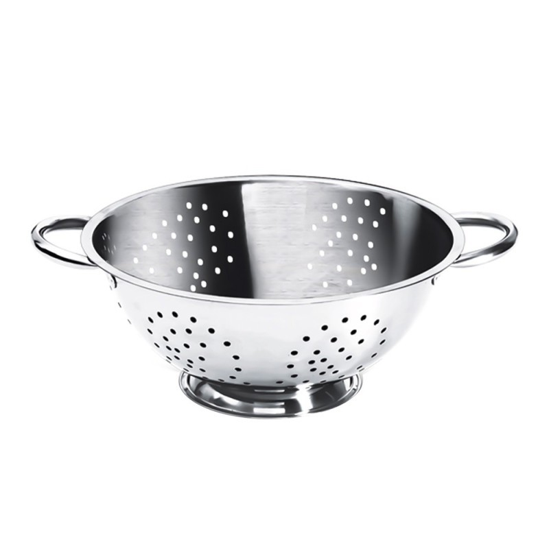 Escorredor De Macarrão Massas 24cm Em Inox Com Alças