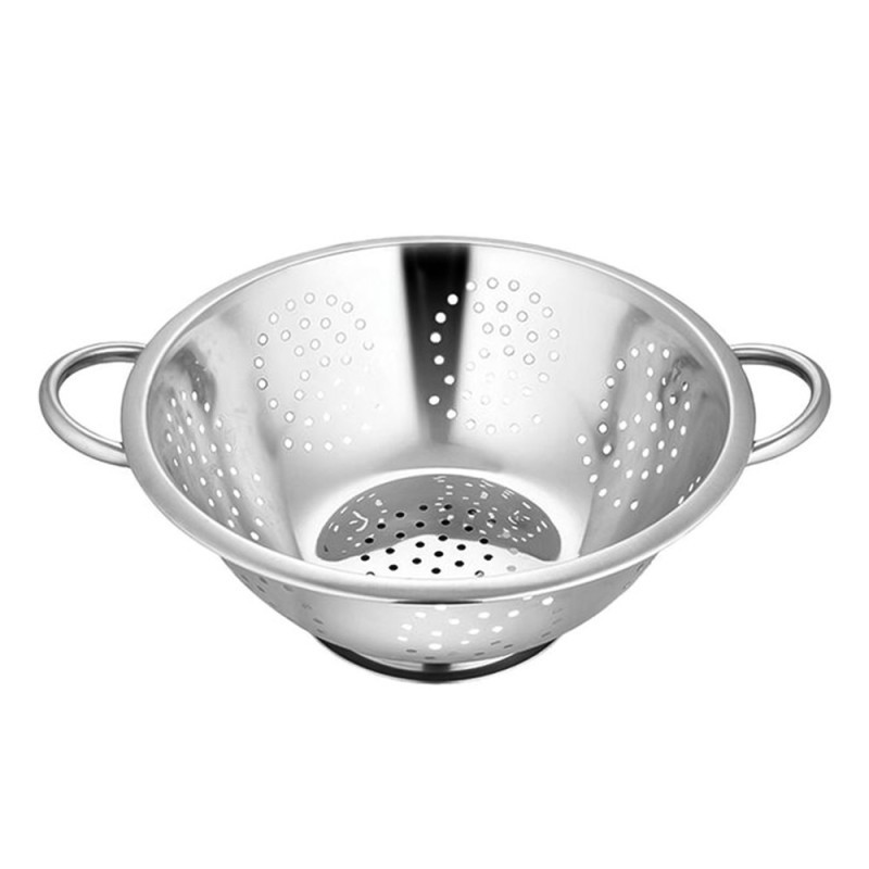 Escorredor De Macarrão Massas 24cm Em Inox Com Alças