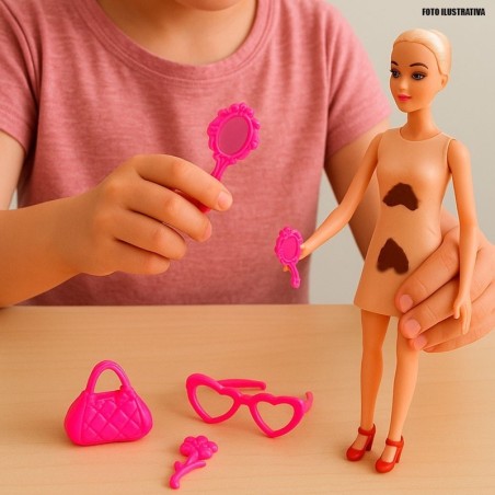 Boneca Fashion Beautiful Com Acessórios Brinquedo Infantil