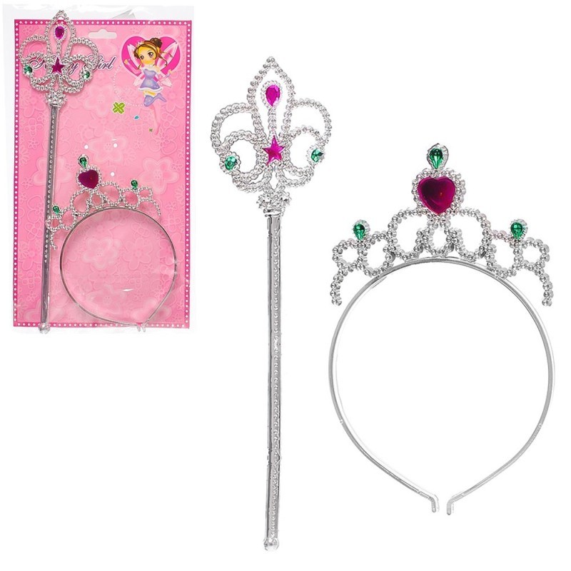 Brinquedo Tiara Infantil Com Varinha Magica Princesa