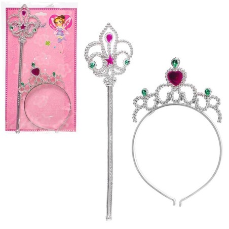 Brinquedo Tiara Infantil Com Varinha Magica Princesa