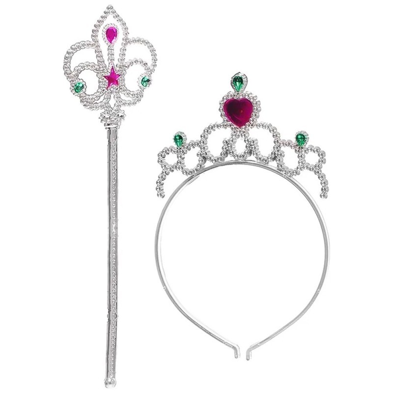 Brinquedo Tiara Infantil Com Varinha Magica Princesa