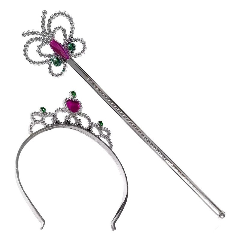 Brinquedo Tiara Infantil Com Varinha Magica Princesa