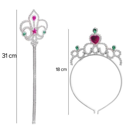 Brinquedo Tiara Infantil Com Varinha Magica Princesa
