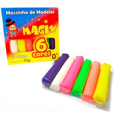 Kit Massinha De Modelar 6 Cores 90g Infantil