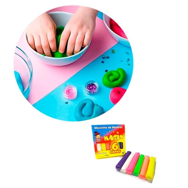 Kit Massinha De Modelar 6 Cores 90g Infantil
