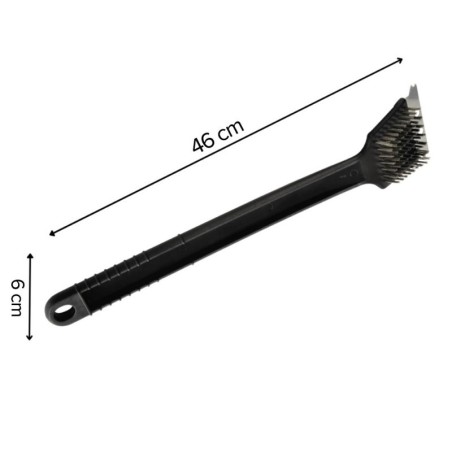 Escova De Aço Limpa Grelha 18" Com Raspador