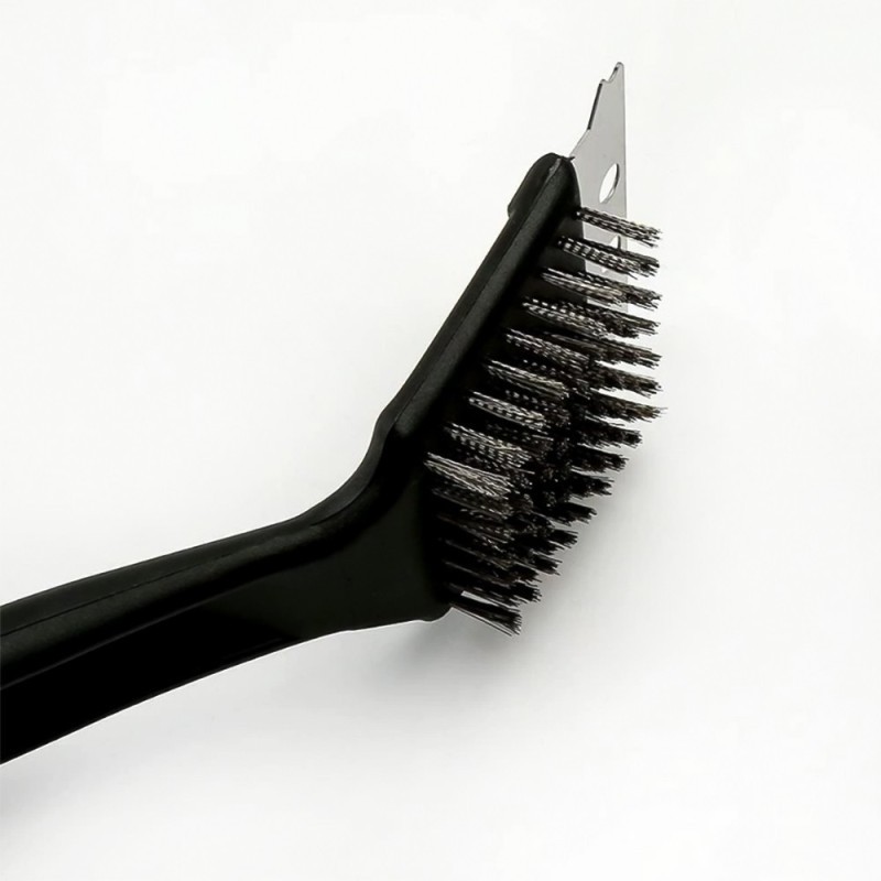 Escova De Aço Limpa Grelha 18" Com Raspador
