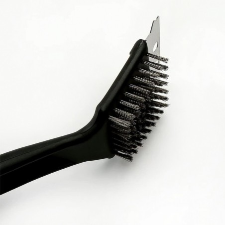 Escova De Aço Limpa Grelha 18" Com Raspador