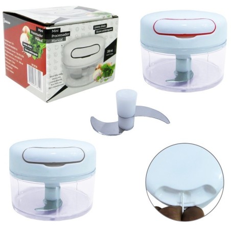 Mini Processador Manual Para Temperos E Vegetais 200ml