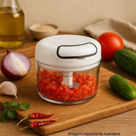 Mini Processador Manual Para Temperos E Vegetais 200ml