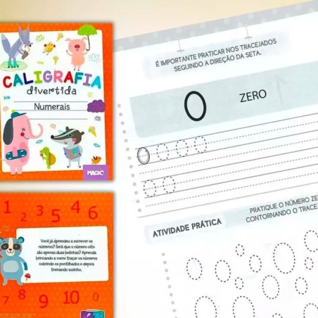 Livro Caligrafia Divertida Treina Numerais 16 Paginas
