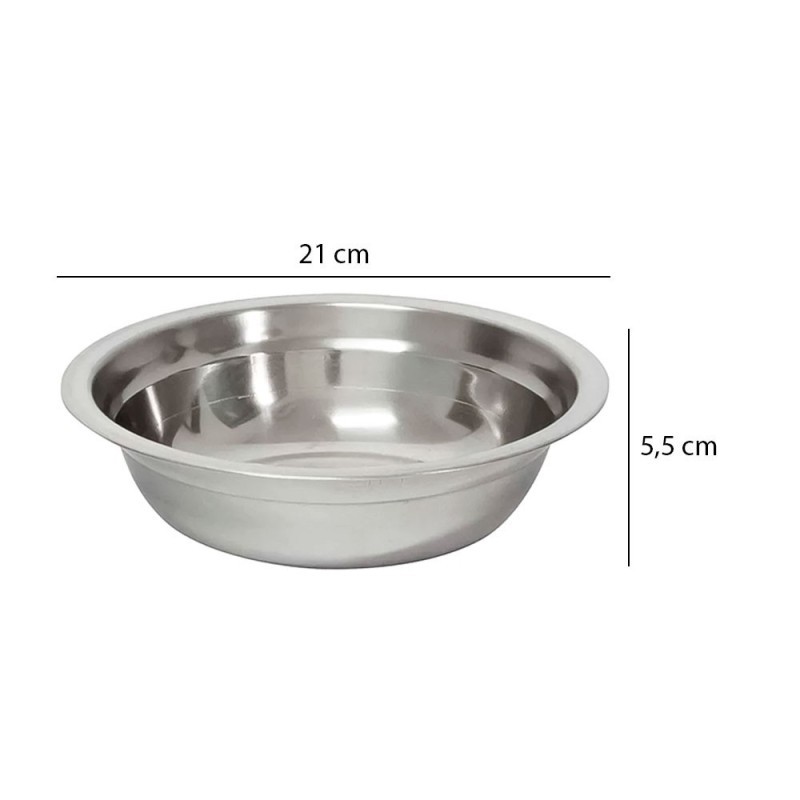Tigela Cumbuca Redonda Bowl 1 Litro 21cm Em Inox