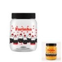 Pote Porta Mantimentos Farinha Estampa Galinha 17 x 13cm