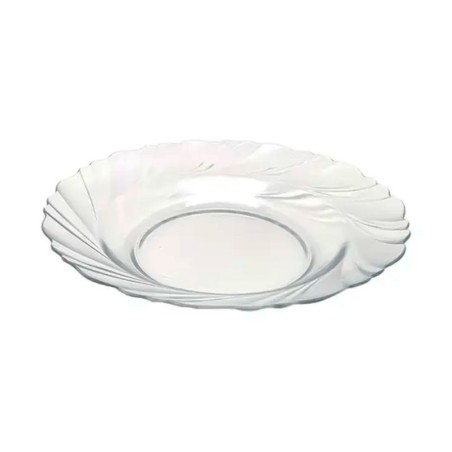 Conjunto 12 Pratos De Sobremesa Cristal Ondulado De Vidro 18cm