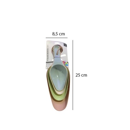 Kit 2 em 1 Colheres Com Medidor Em Plástico 4 Pçs
