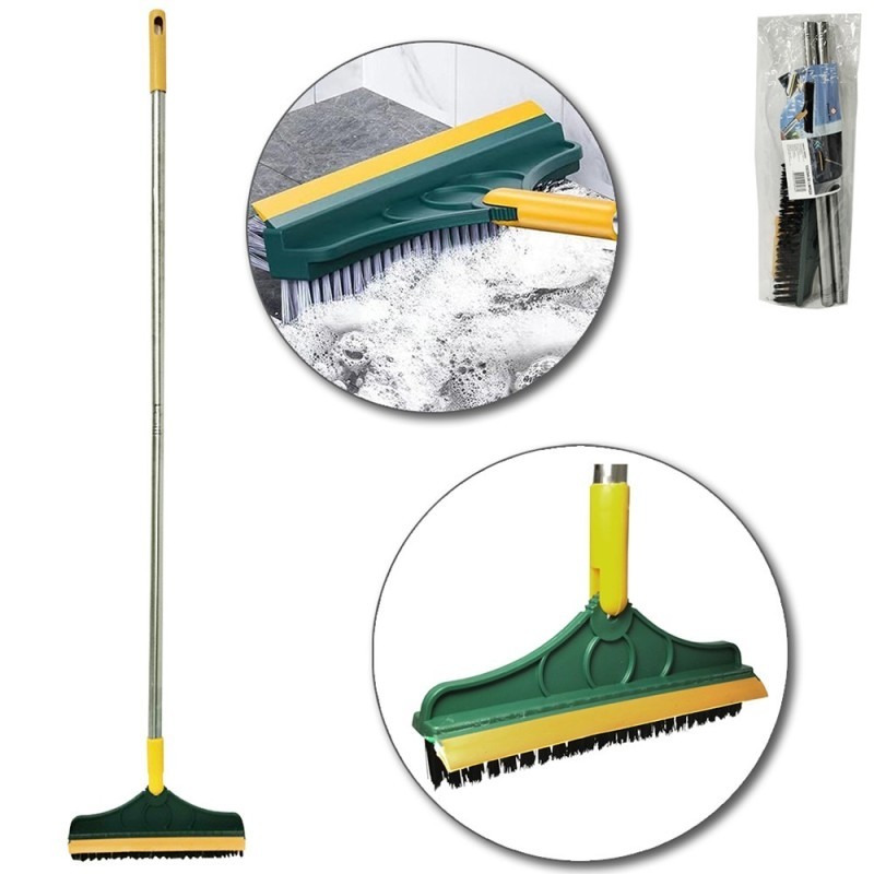 Vassoura Rodo De Canto Com Cabo Inox 110cm