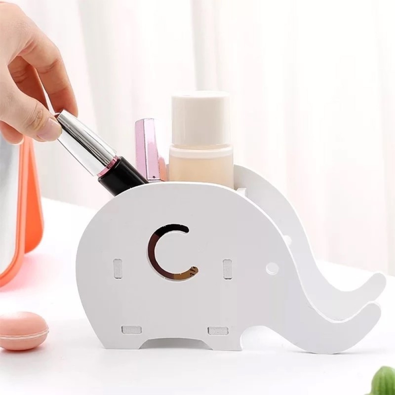 Porta Lápis Com Suporte Para Celular de Plástico Elefante 18cm x 10cm