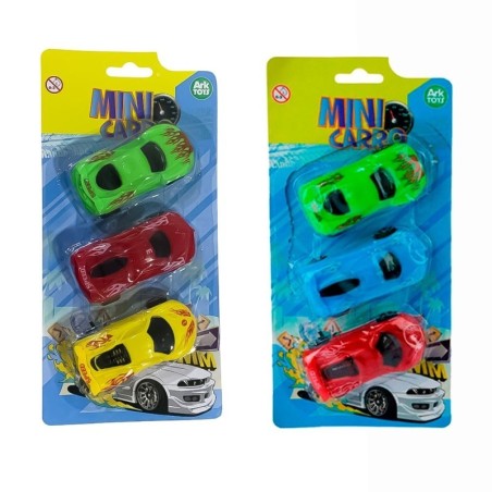 Mini Carrinhos Roda Livre Colorido 3 Peças De Plástico Brinquedo