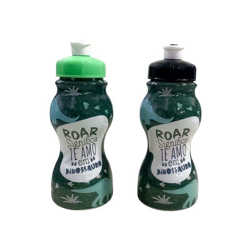 Garrafa Squeeze Sleeve Infantil Dinossauros 250ml