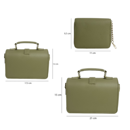Conjunto De 2 Bolsas Femininas Estruturadas Com Carteira