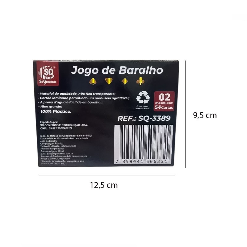 Baralho De Plástico Duplo 108 Cartas No Estojo - Compre Agora!