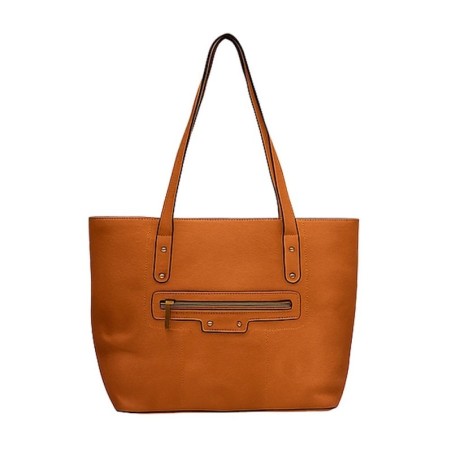 Bolsa De Ombro Feminina Grande Com Zíper Horizontal E Alça Removível