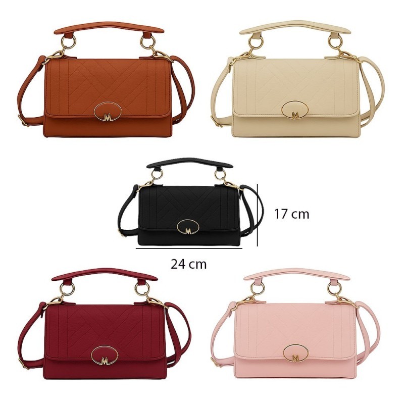 Bolsa Transversal Feminina Quadrada Com Fecho Magnético