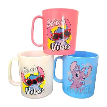 Caneca De Plástico Stitch Angel Colorida 400ml 2