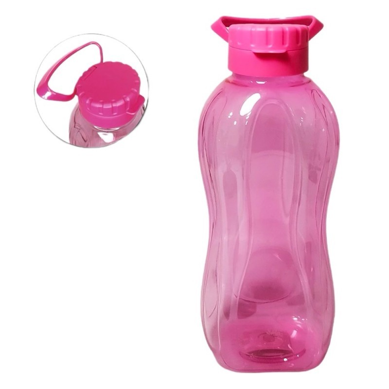 Garrafa Squeeze Retangular Translúcida 1,5L Alça Colorida