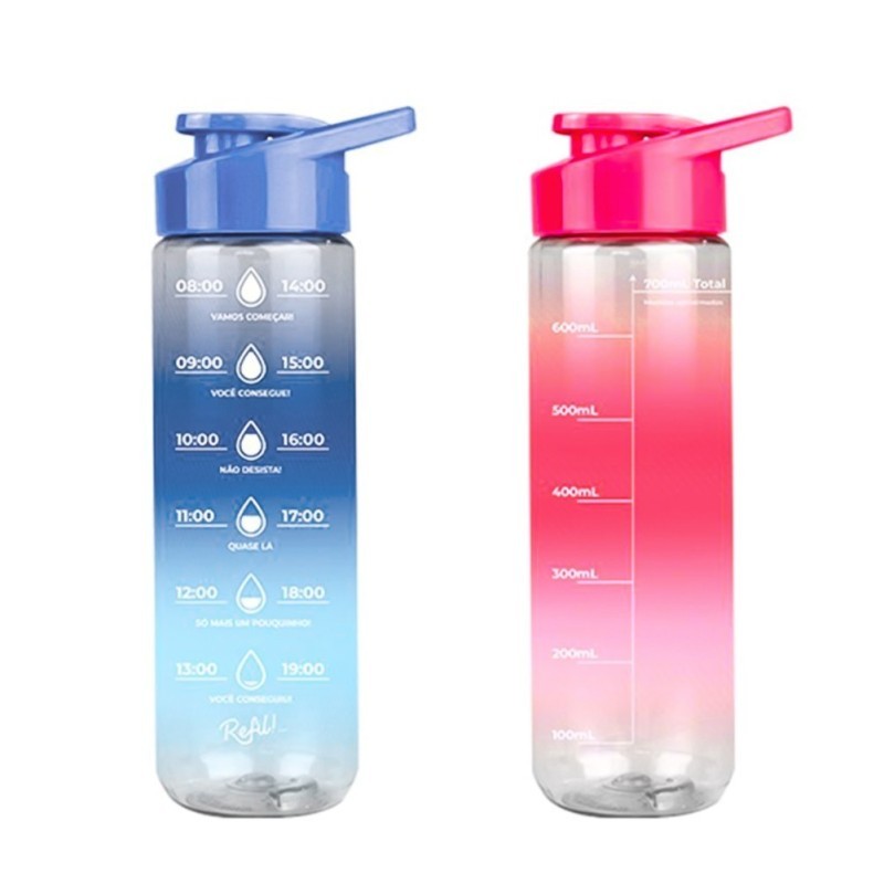 Garrafa Squeeze Bicolor 700ML Com Alça De Mão
