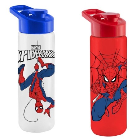 Garrafa Squeeze Spiderman Em Plástico Com Alça Mão Colorida 700 ml