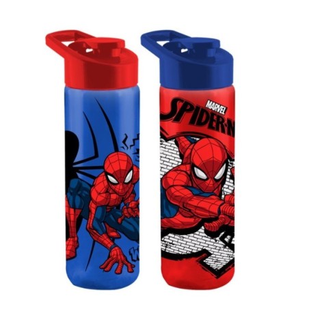 Garrafa Squeeze Spiderman Em Plástico Com Alça Mão Colorida 700 ml