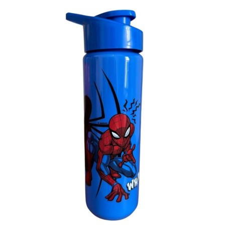 Garrafa Squeeze Spiderman Em Plástico Com Alça Mão Colorida 700 ml