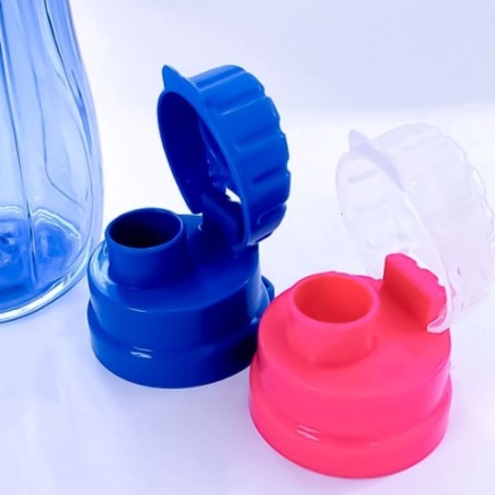 Garrafa Squeeze Redonda Transcolor Com Tampa Abre E Fecha 700 ml