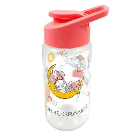 Squeeze Minnie Mouse Flip Top Com Canudo 500ml